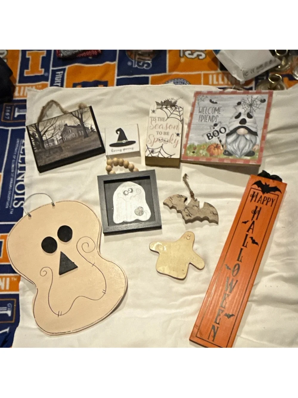Halloween Wooden Holiday Decor Bundle in Orange, Cream, Black #2
